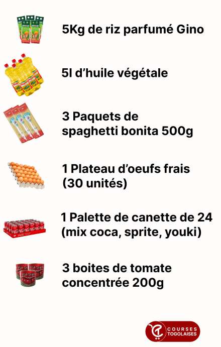  Pack alimentaire POMENEFA - courses togolaises